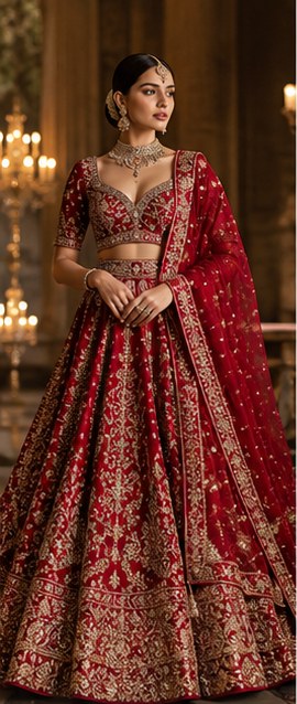 Ruby Zardozi Lehenga